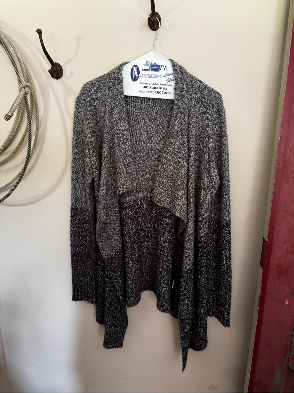 RD Style Gray Ombre Open-Front Women's Cardigan